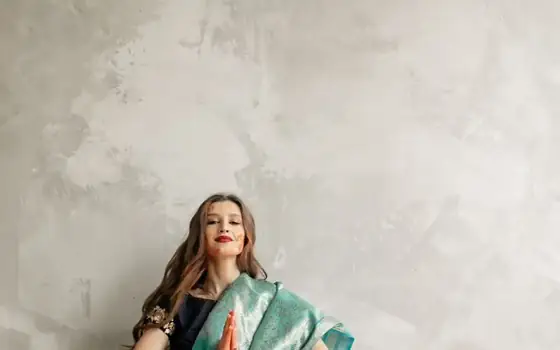 Teal jamdani